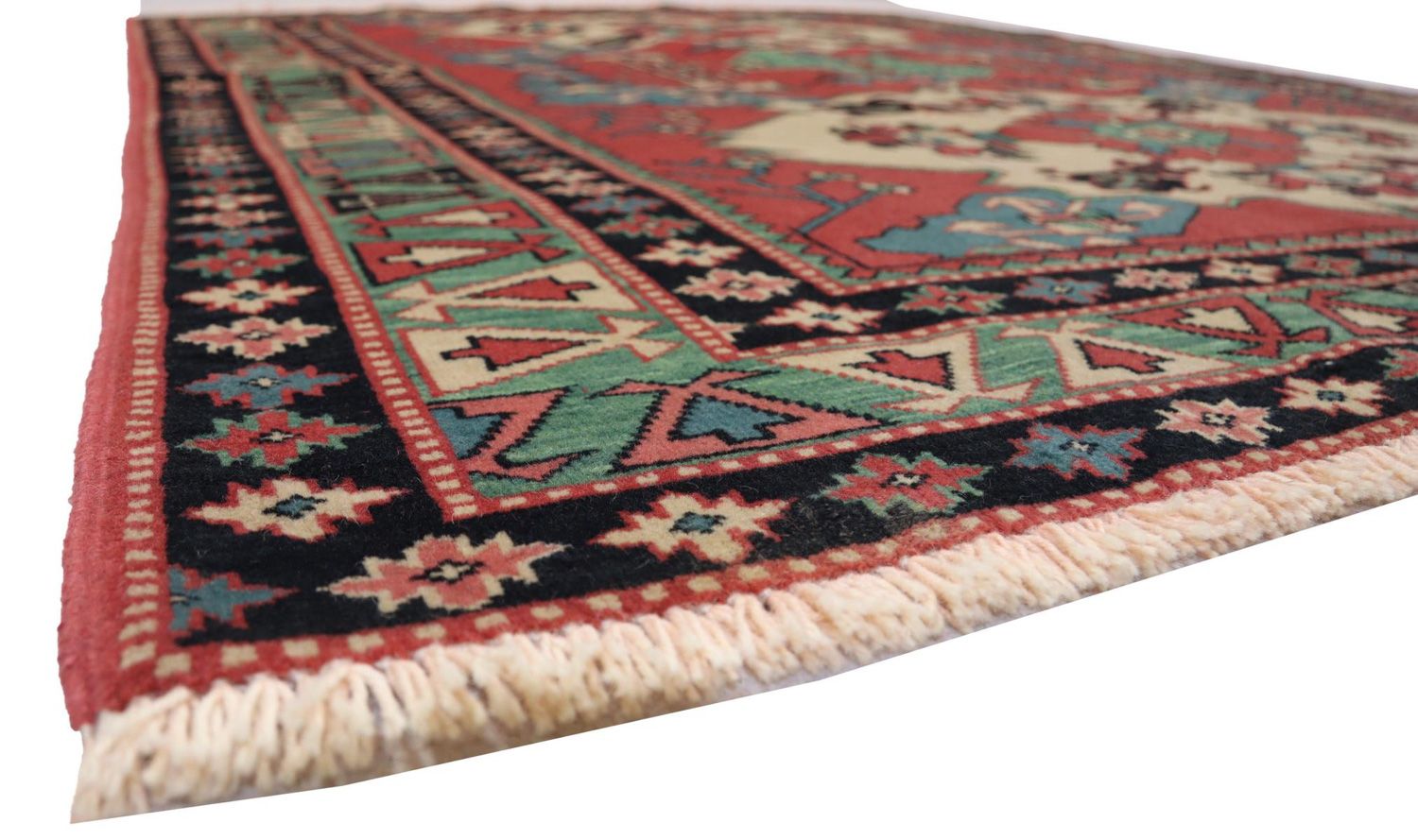 Afghansk tæppe - 170 x 138 cm - rød