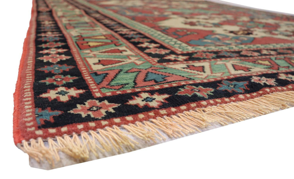 Afghansk tæppe firkantet  - 145 x 135 cm - rød