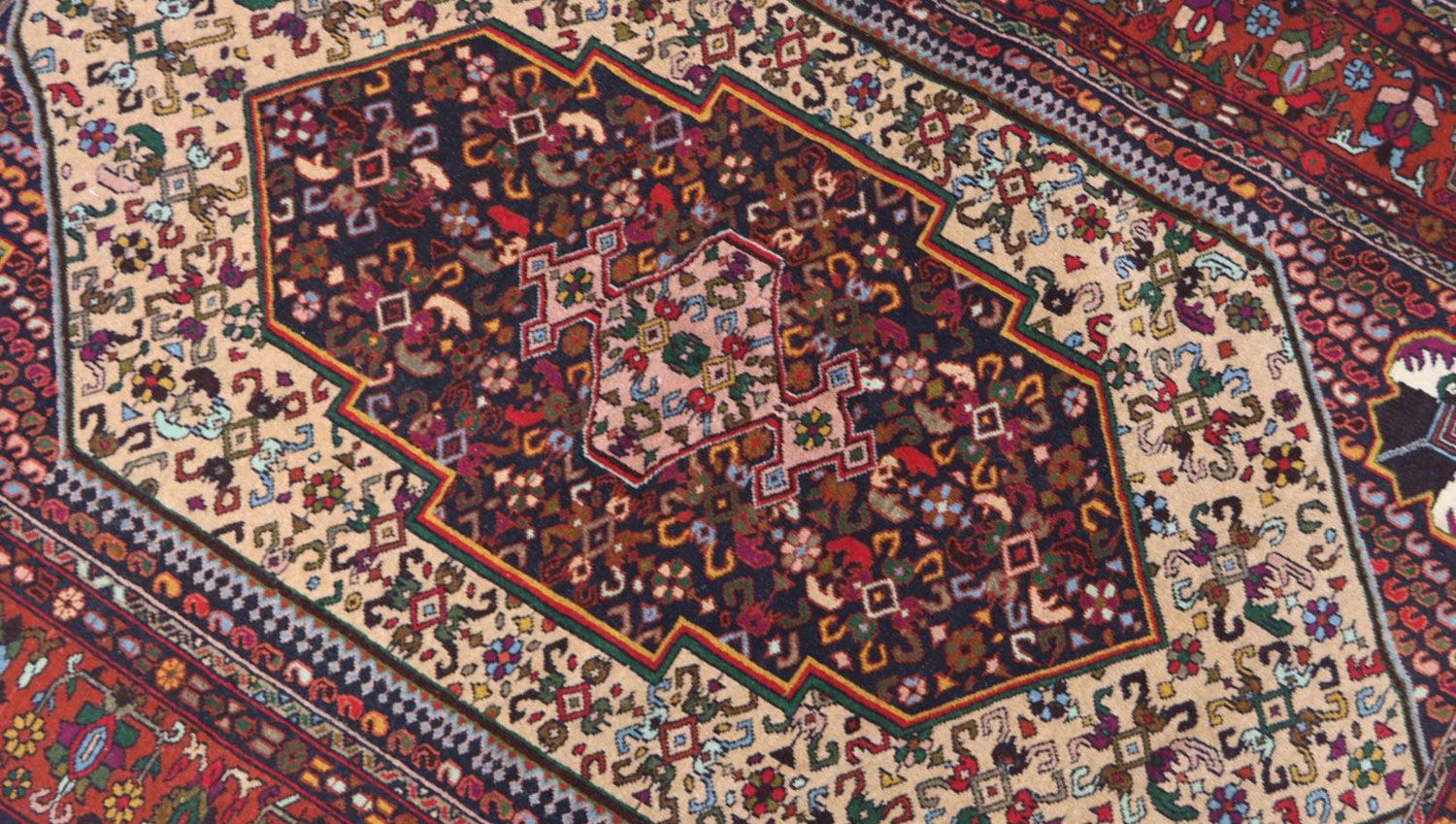 Afghansk tæppe - 187 x 125 cm - rød