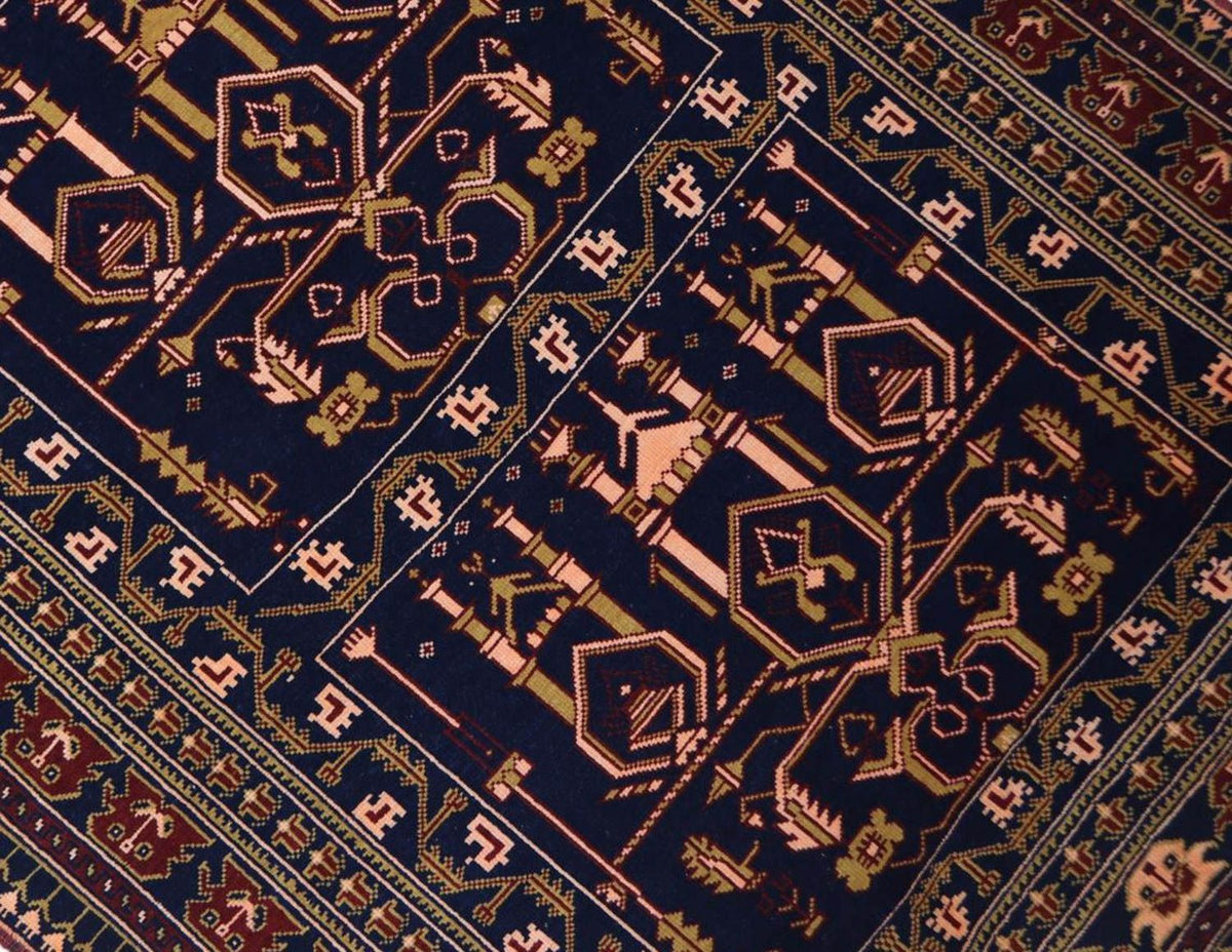 Afghansk tæppe - 131 x 87 cm - mørkeblå