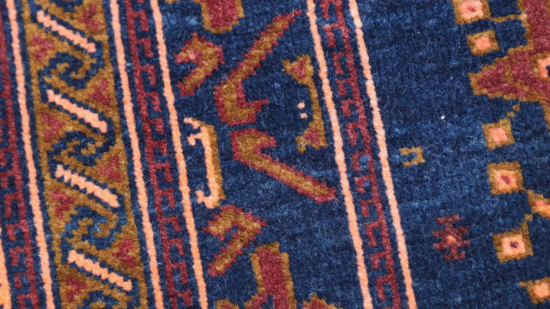 Afghansk tæppe - 136 x 95 cm - blå