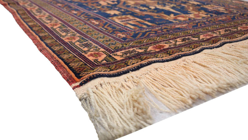 Afghansk tæppe - 136 x 95 cm - blå