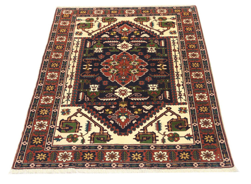 Afghansk tæppe - 182 x 129 cm - mørkeblå