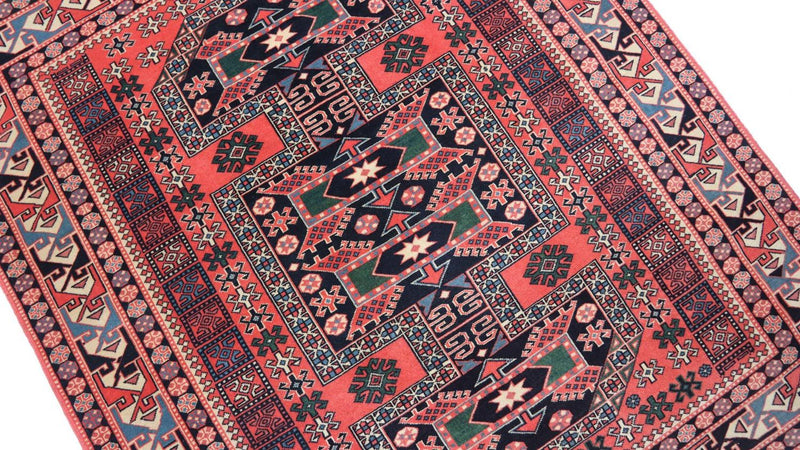 Afghansk tæppe firkantet  - 153 x 134 cm - rød