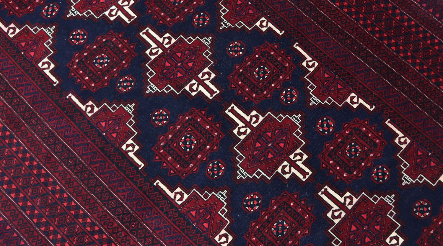 Baluch-tæppe - 205 x 127 cm - mørkerød