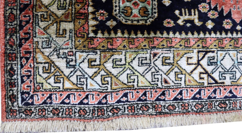 Orientalsk tæppe - 130 x 84 cm - mørkeblå