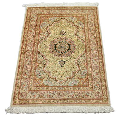 Silketæppe - Ghom Silk - Premium - 150 x 100 cm - beige