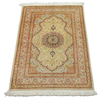 Silketæppe - Ghom Silk - Premium - 150 x 100 cm - beige
