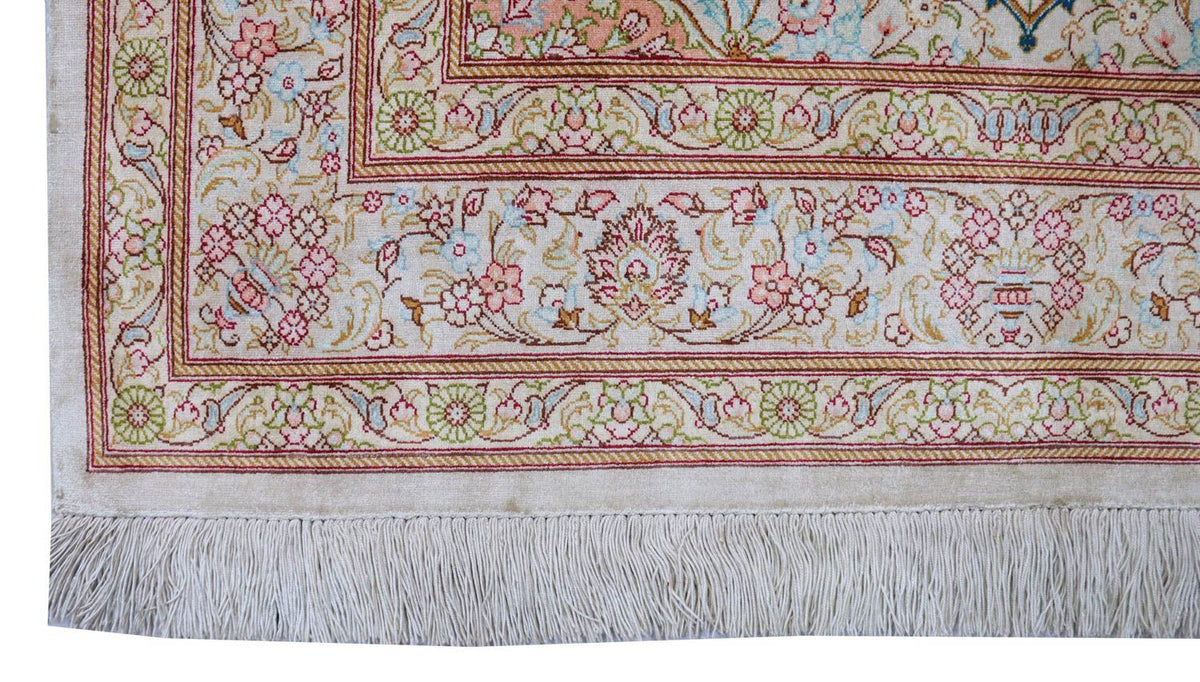 Silketæppe - Ghom Silk - Premium - 150 x 100 cm - beige