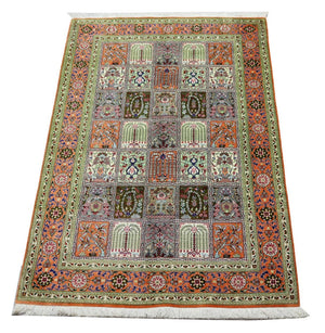 Silketæppe - Ghom Silk - Premium - 157 x 100 cm - rust