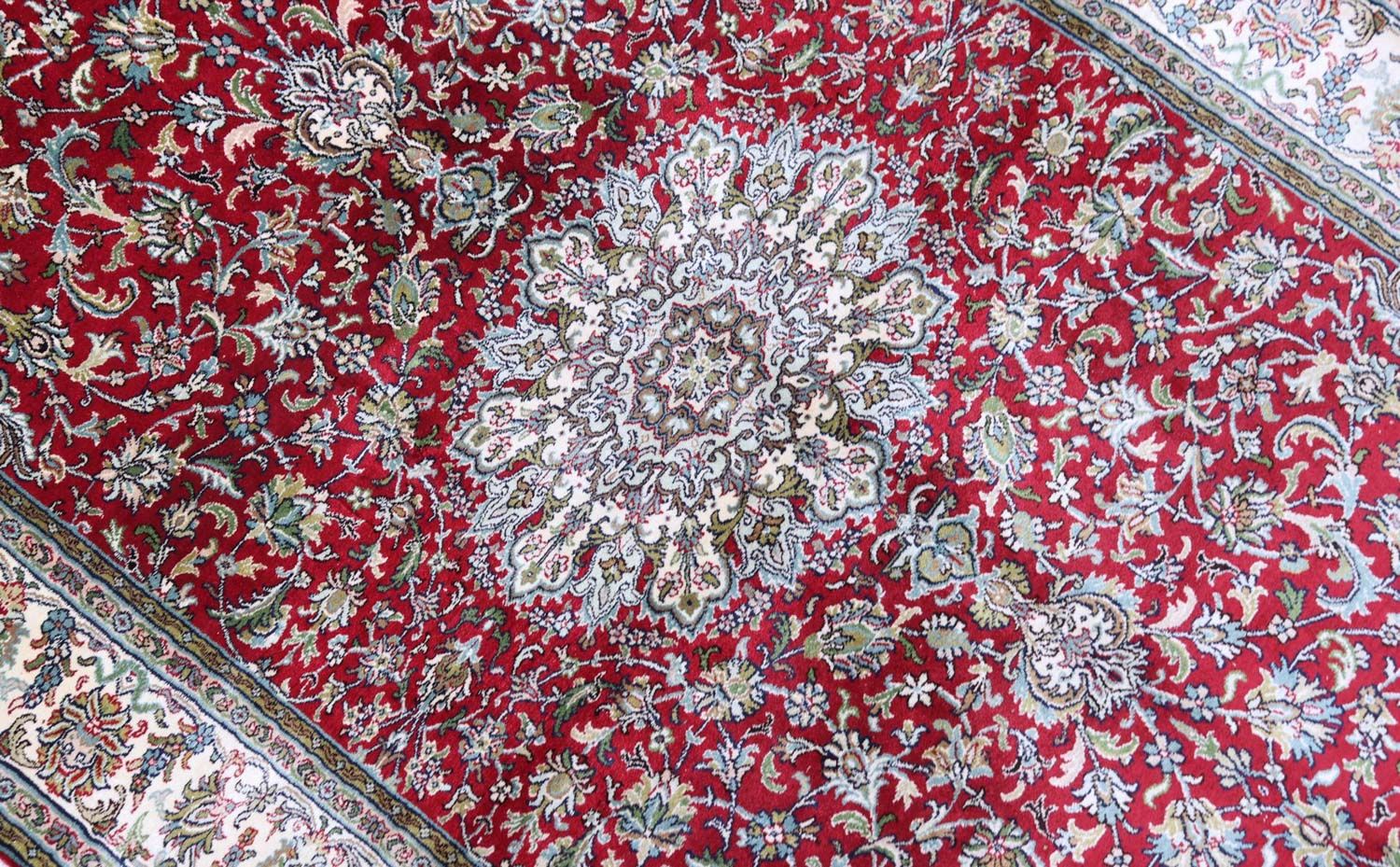Silketæppe - Kashmir Silk - 149 x 90 cm - mørkerød
