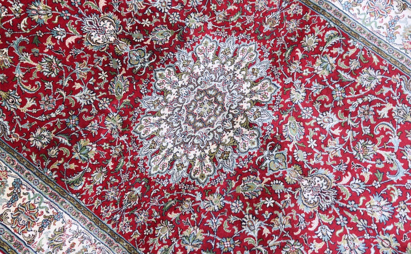Silketæppe - Kashmir Silk - 149 x 90 cm - mørkerød