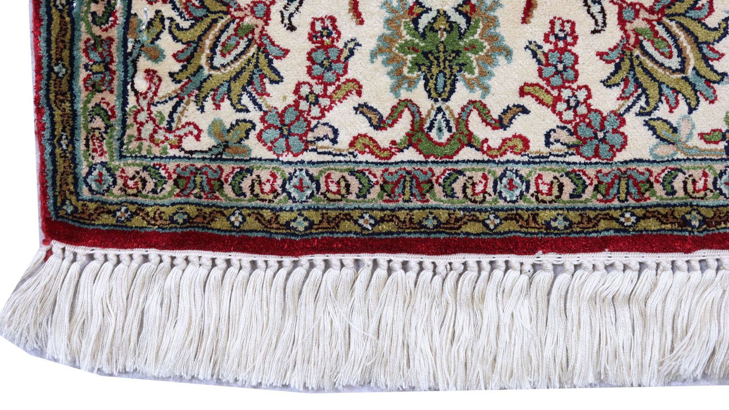Silketæppe - Kashmir Silk - 149 x 90 cm - mørkerød