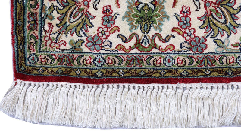 Silketæppe - Kashmir Silk - 149 x 90 cm - mørkerød