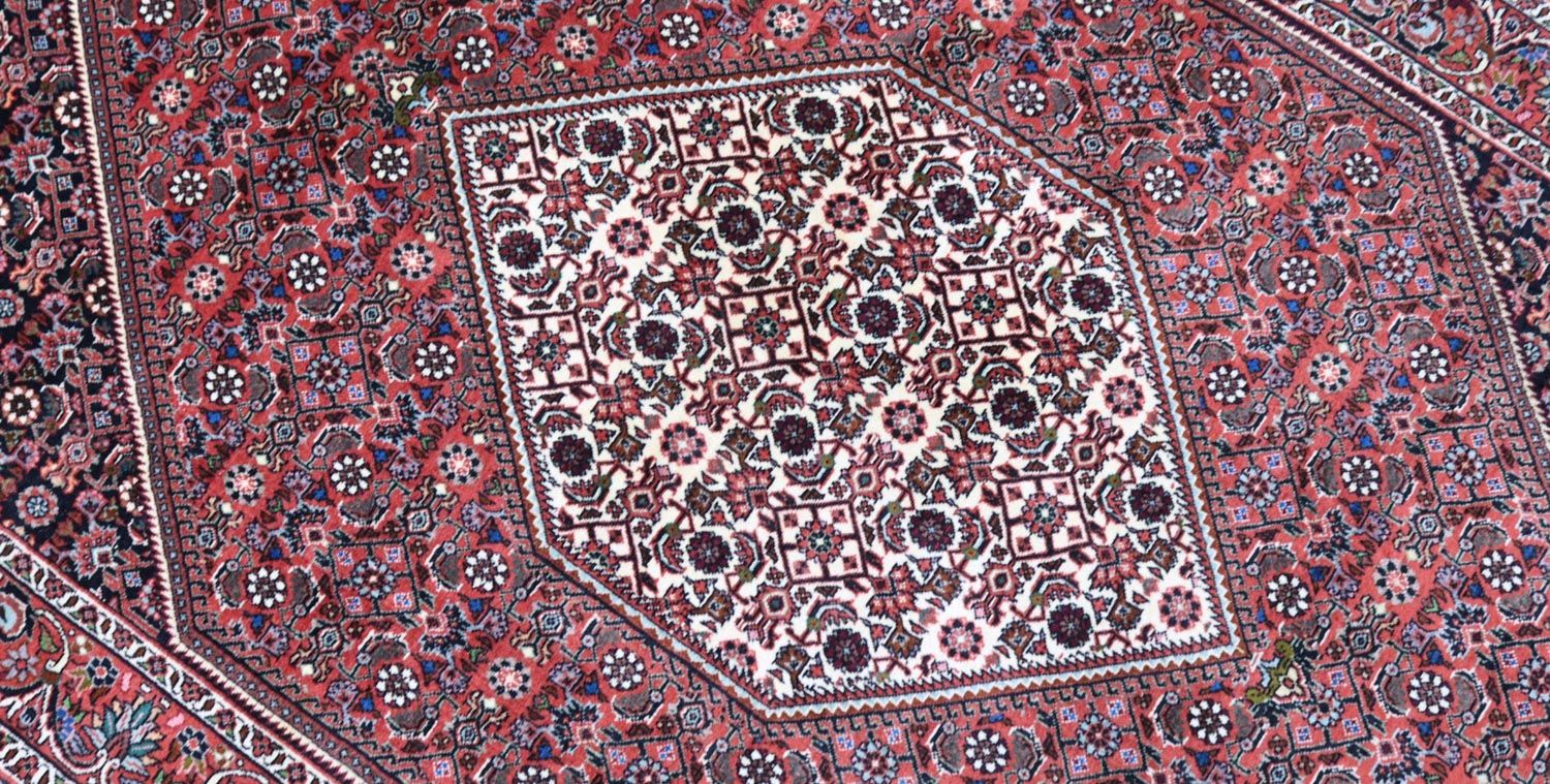 Persisk tæppe - Bijar - 178 x 109 cm - mørkerød