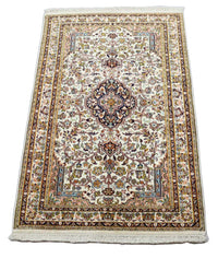 Silketæppe - Kashmir Silk - 154 x 93 cm - beige