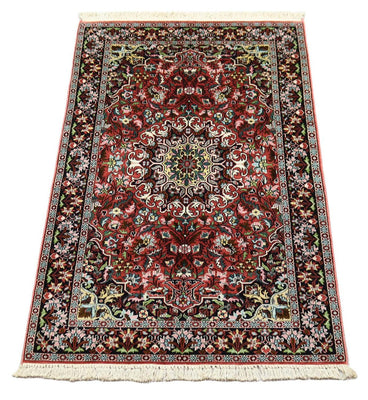 Silketæppe - Kashmir Silk - 152 x 91 cm - mørkerød