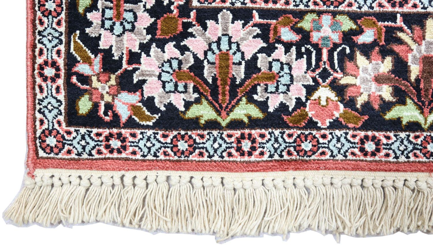 Silketæppe - Kashmir Silk - 152 x 91 cm - mørkerød