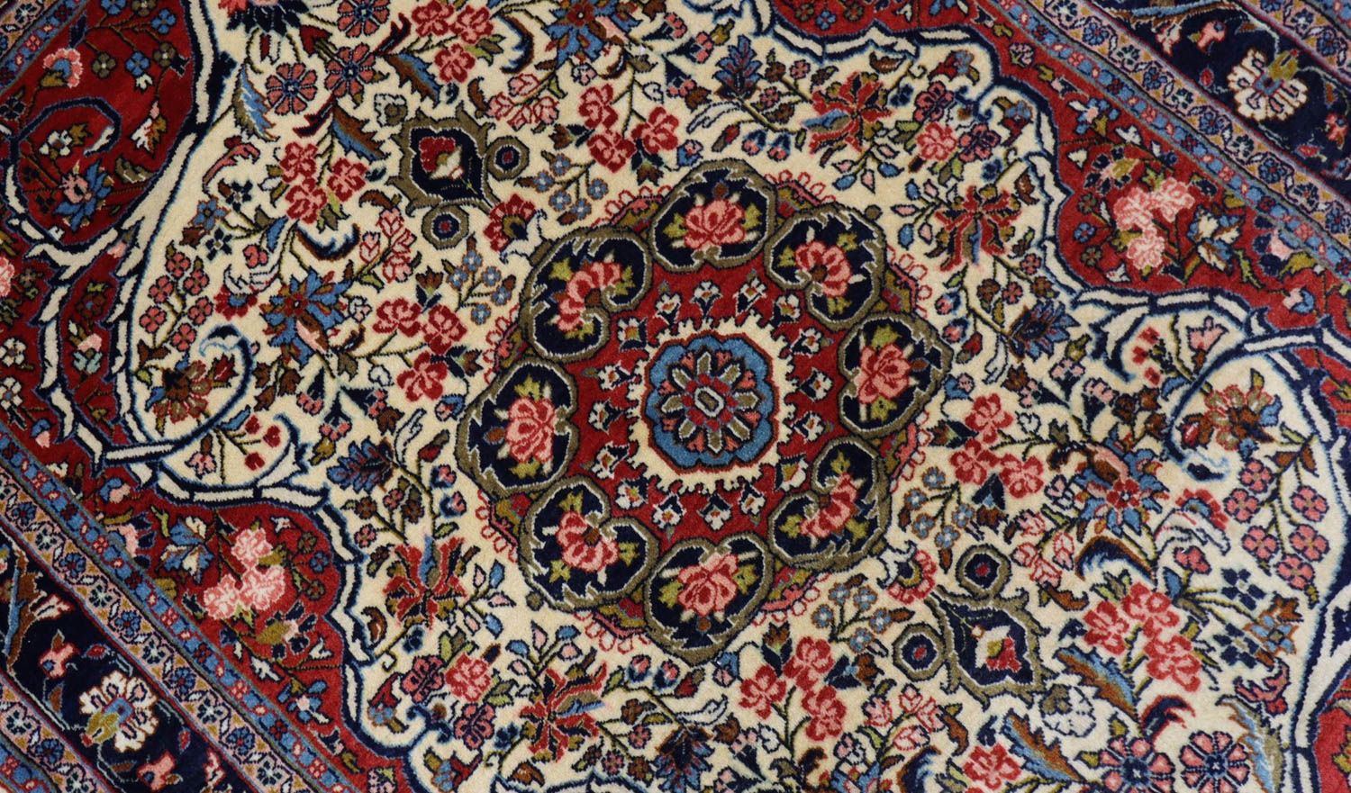 Persisk tæppe - Bijar - 155 x 109 cm - mørkeblå