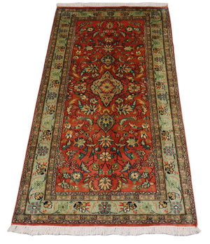 Silketæppe - Kashmir Silk - 153 x 80 cm - rød