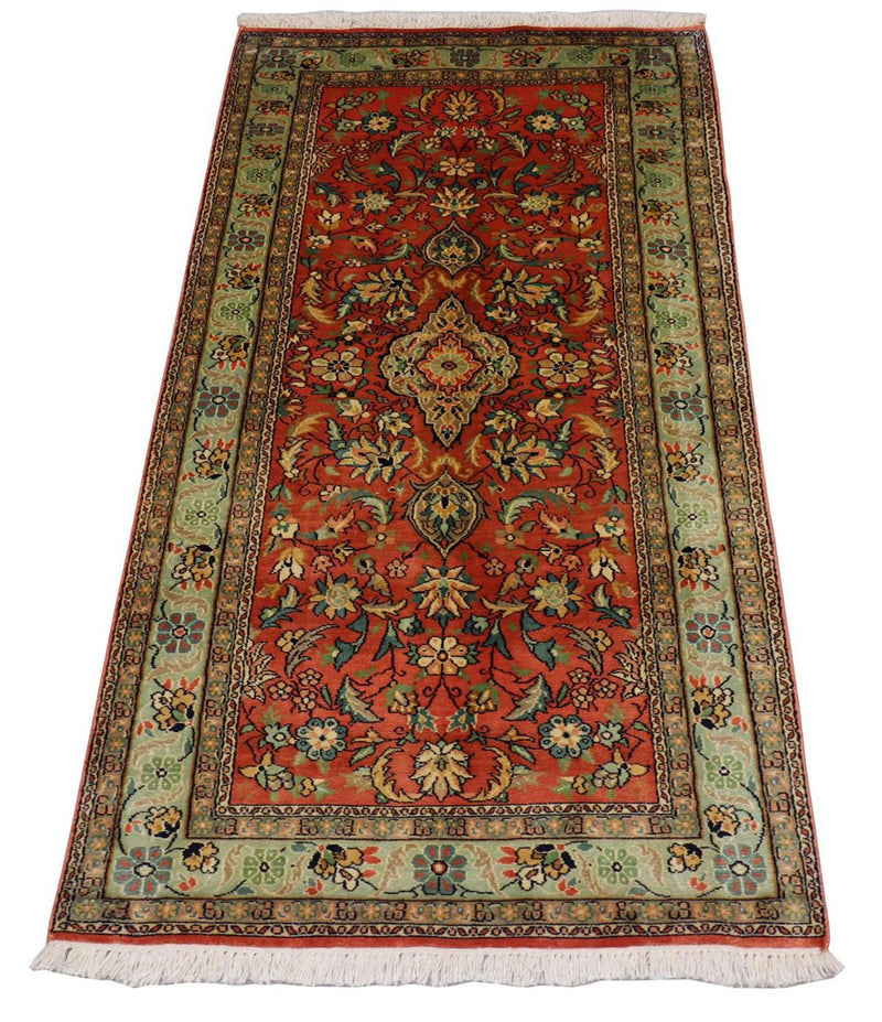 Silketæppe - Kashmir Silk - 153 x 80 cm - rød
