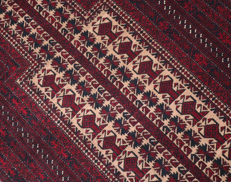 Afghansk tæppe - 150 x 95 cm - mørkerød