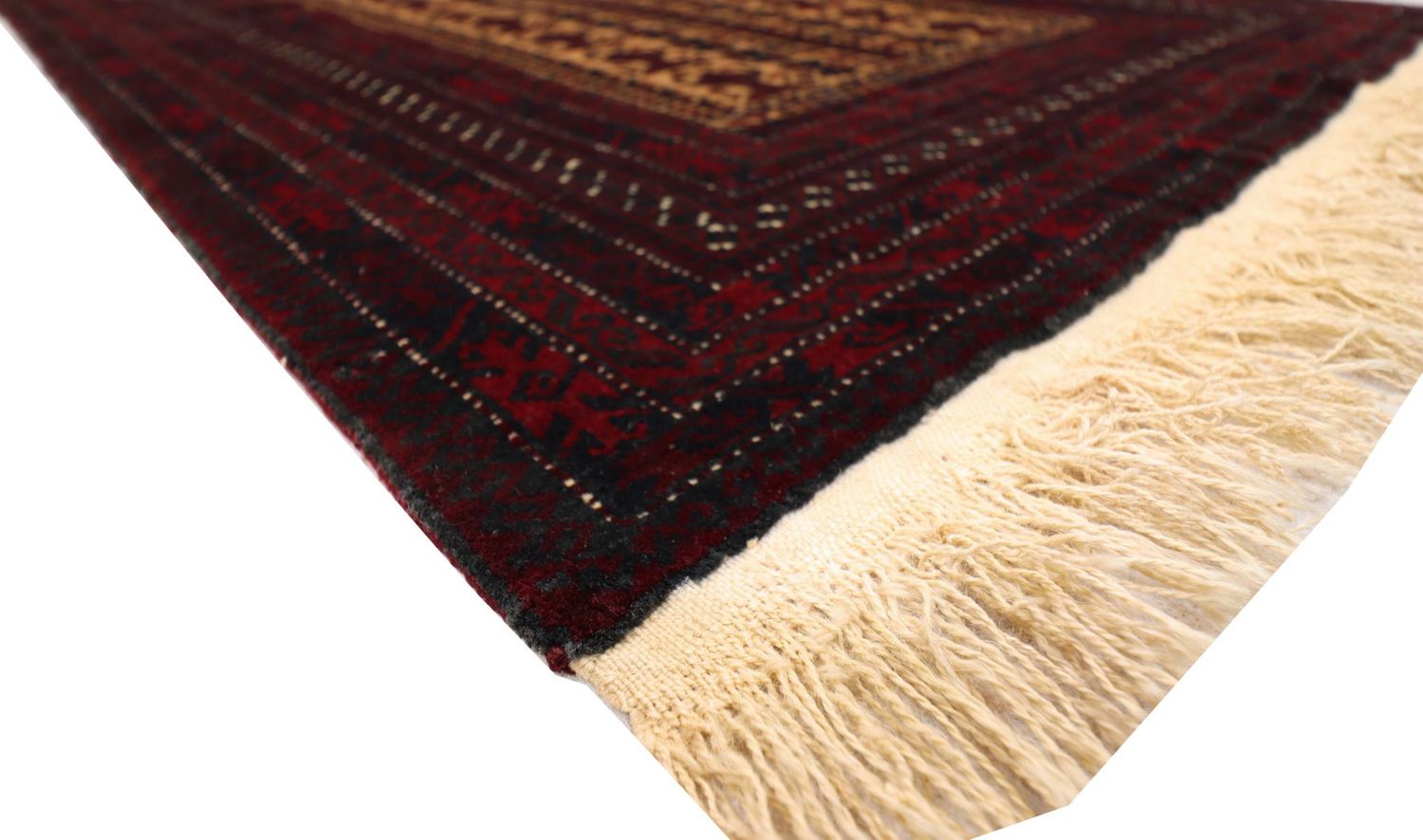 Afghansk tæppe - 150 x 95 cm - mørkerød