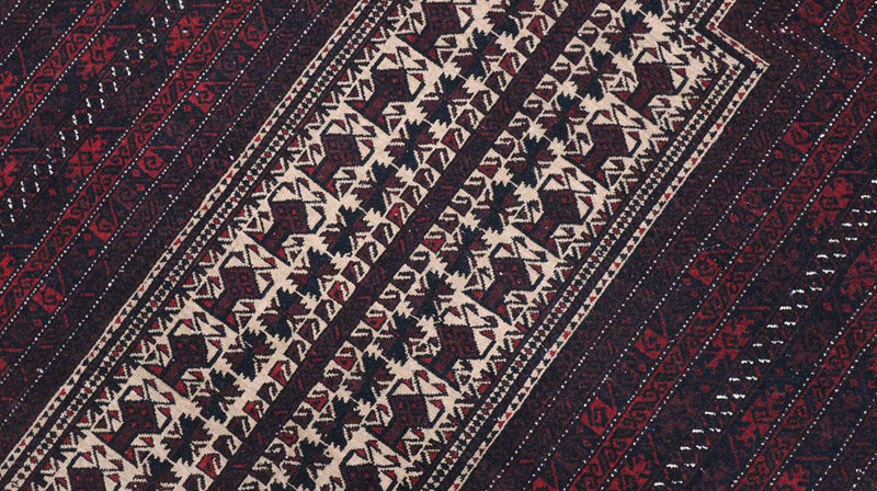 Afghansk tæppe - 150 x 95 cm - mørkerød