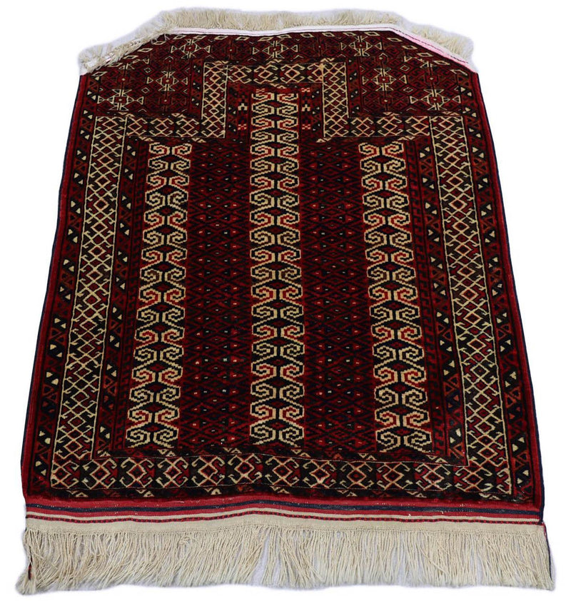 Baluch-tæppe - 116 x 95 cm - mørkerød