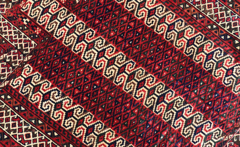 Baluch-tæppe - 116 x 95 cm - mørkerød