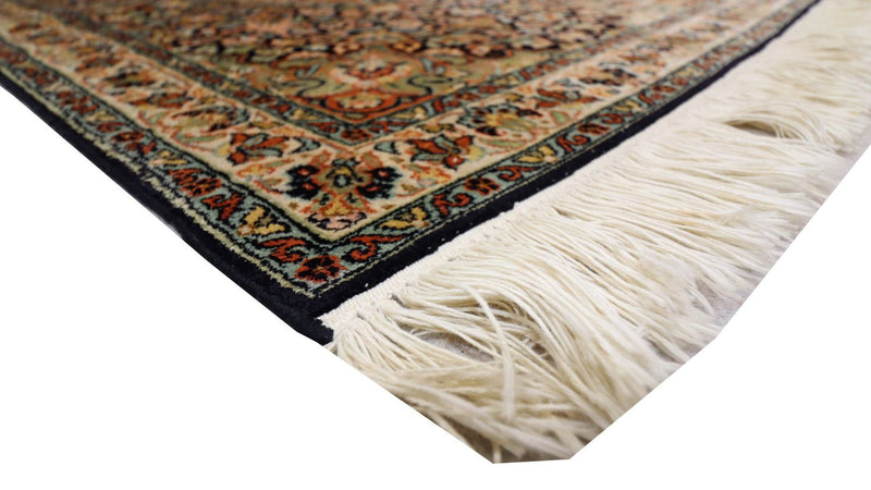 Silketæppe - Kashmir Silk - 124 x 77 cm - mørkeblå
