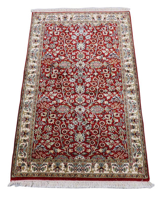 Silketæppe - Kashmir Silk - 124 x 77 cm - rød