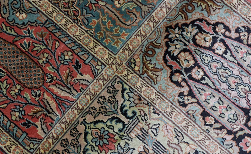 Silketæppe - Kashmir Silk - 88 x 63 cm - flerfarvet