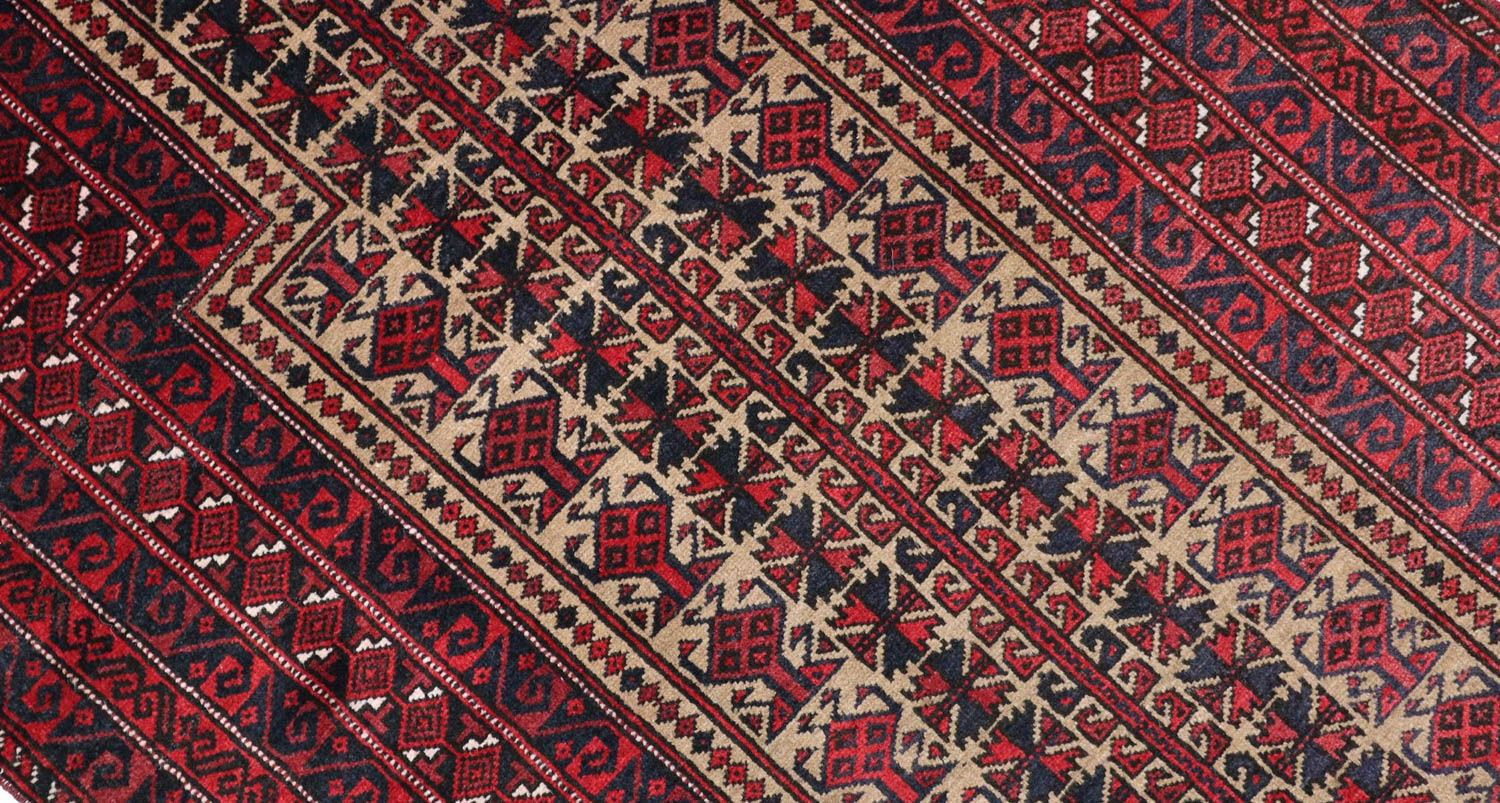 Baluch-tæppe - 156 x 88 cm - mørkerød