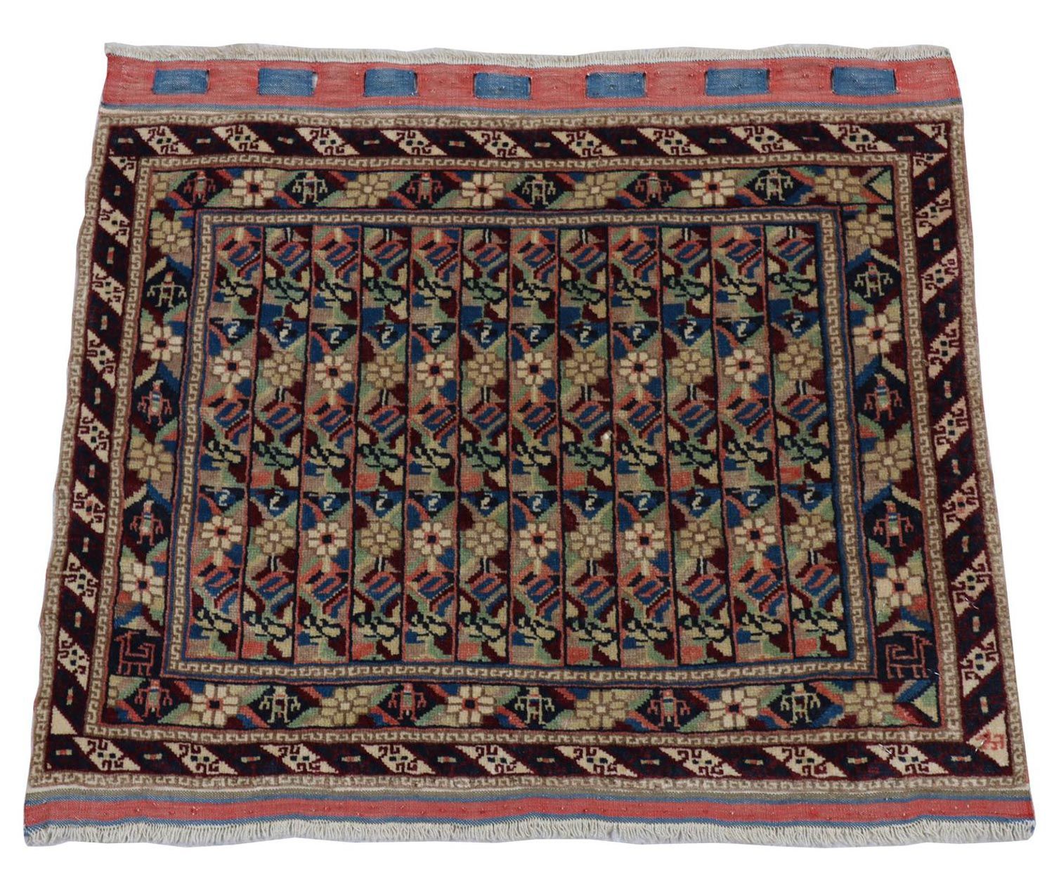 Afghansk tæppe - Bukhara - 75 x 56 cm - blå