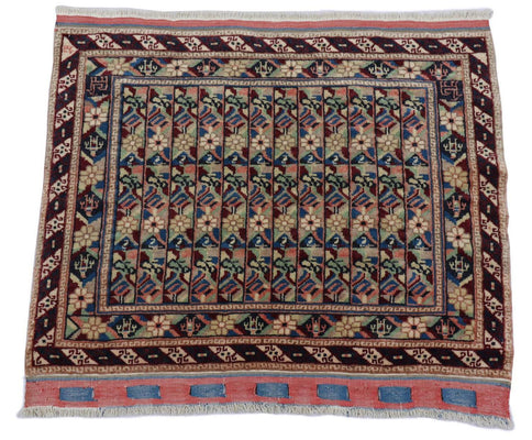 Afghansk tæppe - Bukhara - 75 x 55 cm - blå