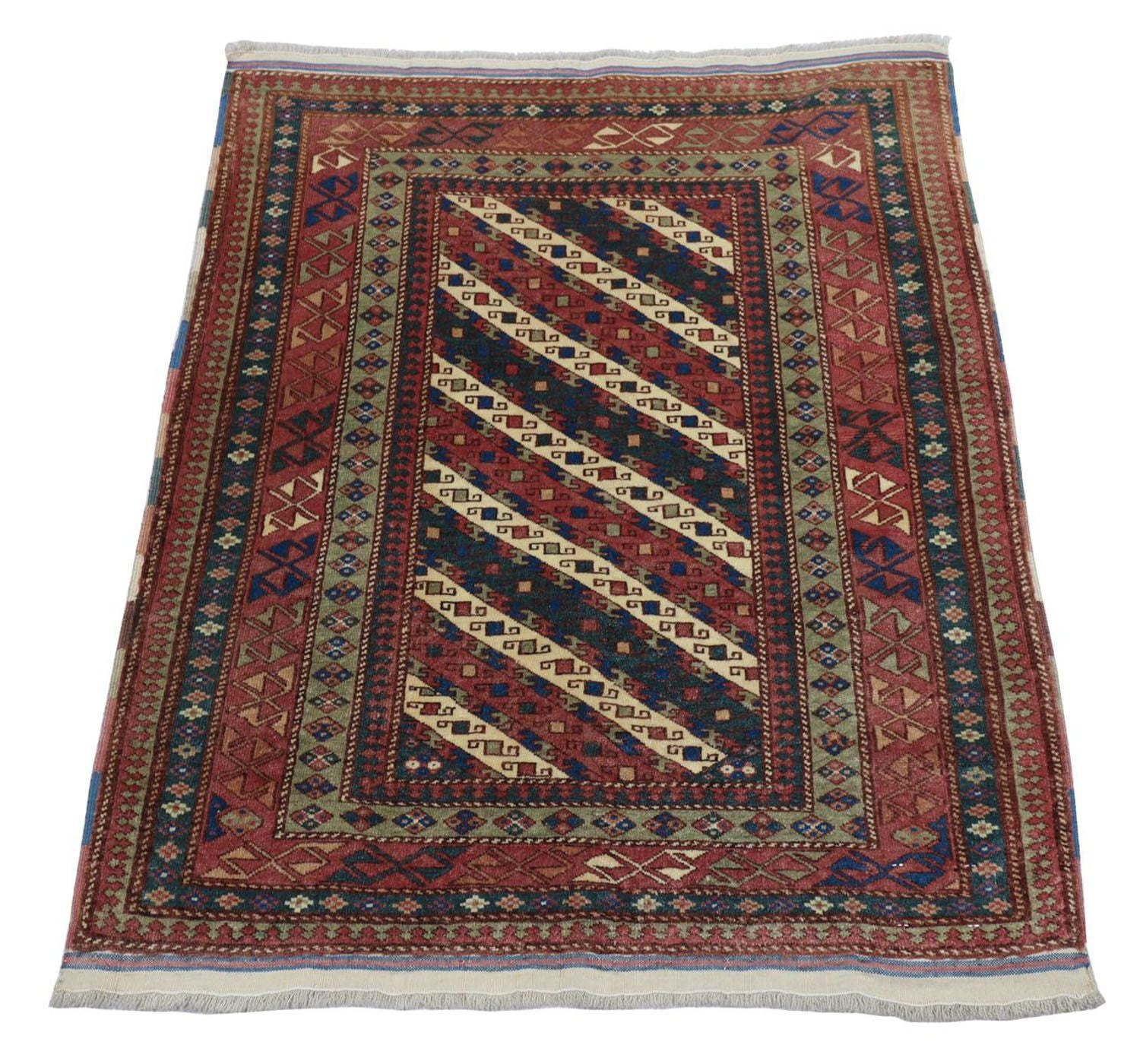 Afghansk tæppe - Bukhara firkantet  - 103 x 93 cm - mørkeblå