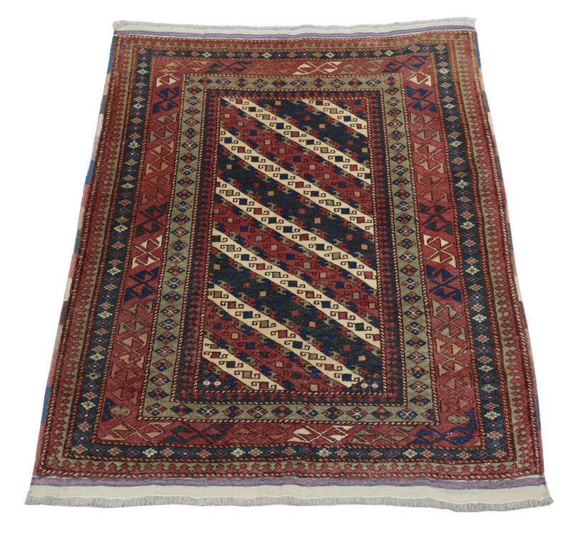 Afghansk tæppe - Bukhara firkantet  - 103 x 93 cm - mørkeblå