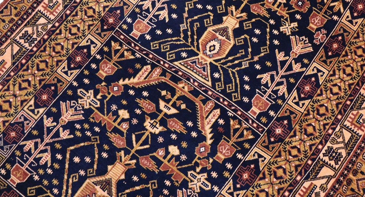 Afghansk tæppe - 140 x 102 cm - sort