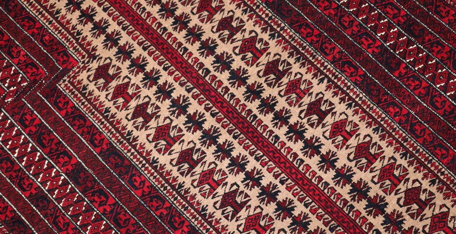 Baluch-tæppe - 120 x 80 cm - mørkerød