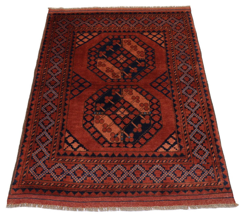 Afghansk tæppe - 120 x 92 cm - rød