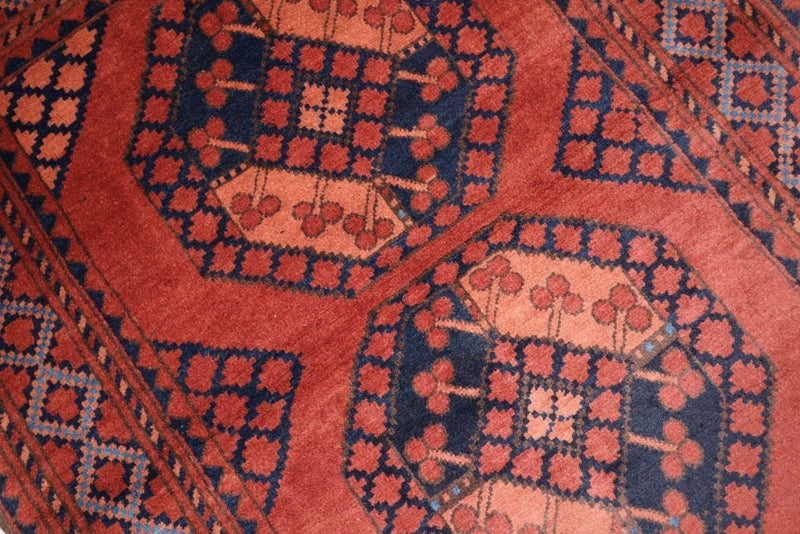 Afghansk tæppe - 120 x 92 cm - rød