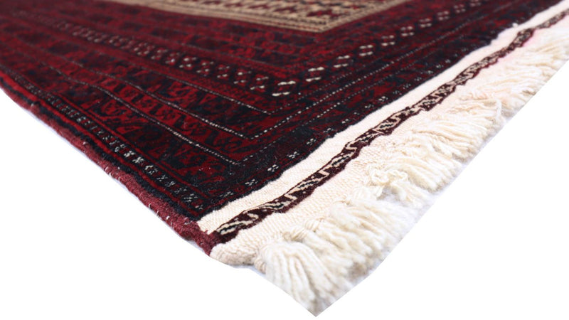Afghansk tæppe - 150 x 95 cm - mørkerød