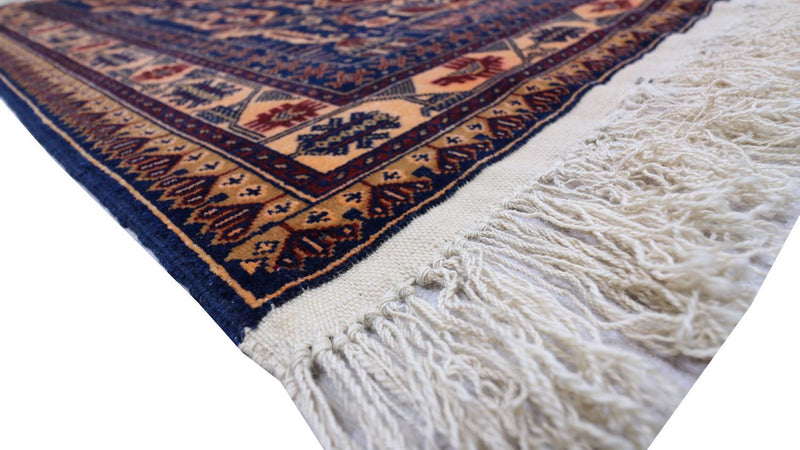 Afghansk tæppe - 144 x 95 cm - mørkeblå