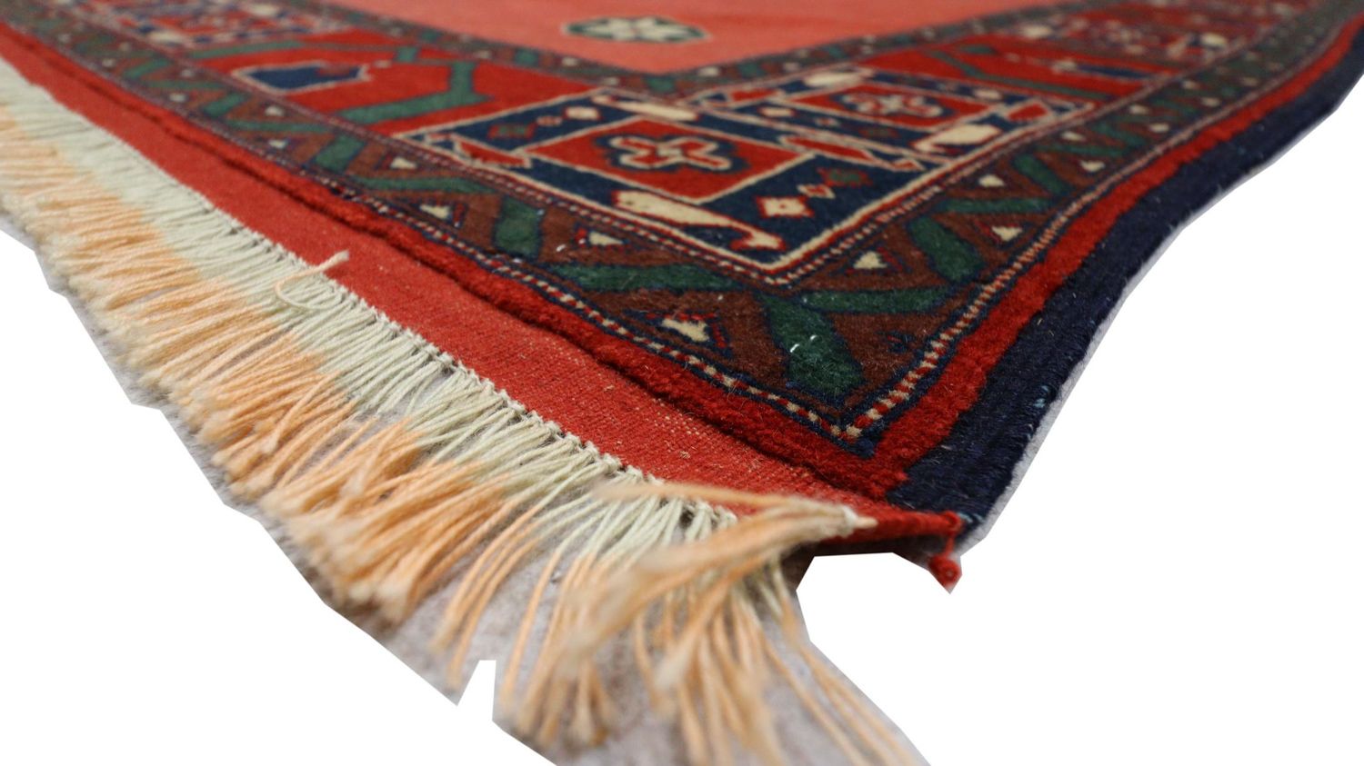 Afghansk tæppe firkantet  - 202 x 197 cm - rød