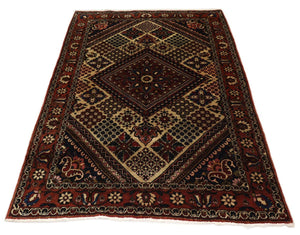 Persisk tæppe - Nomadisk - 204 x 142 cm - mørkerød