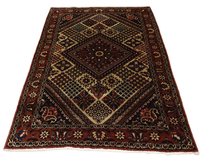 Persisk tæppe - Nomadisk - 204 x 142 cm - mørkerød