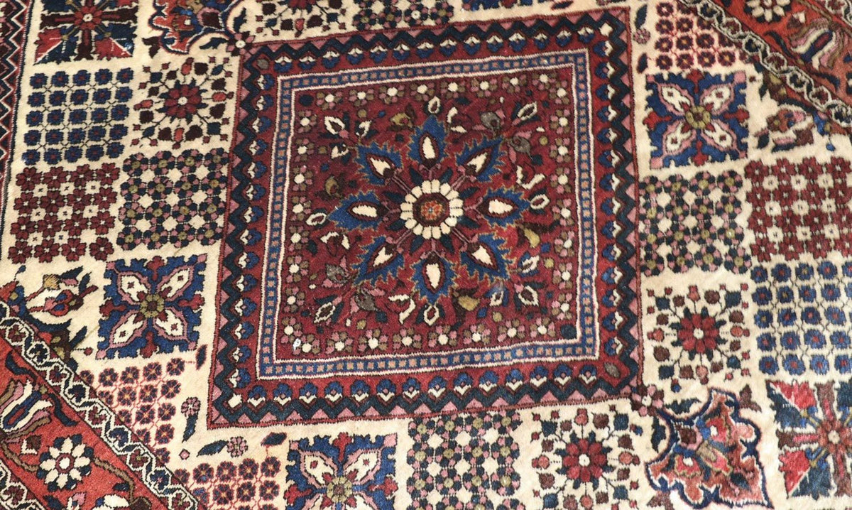 Persisk tæppe - Nomadisk - 204 x 142 cm - mørkerød