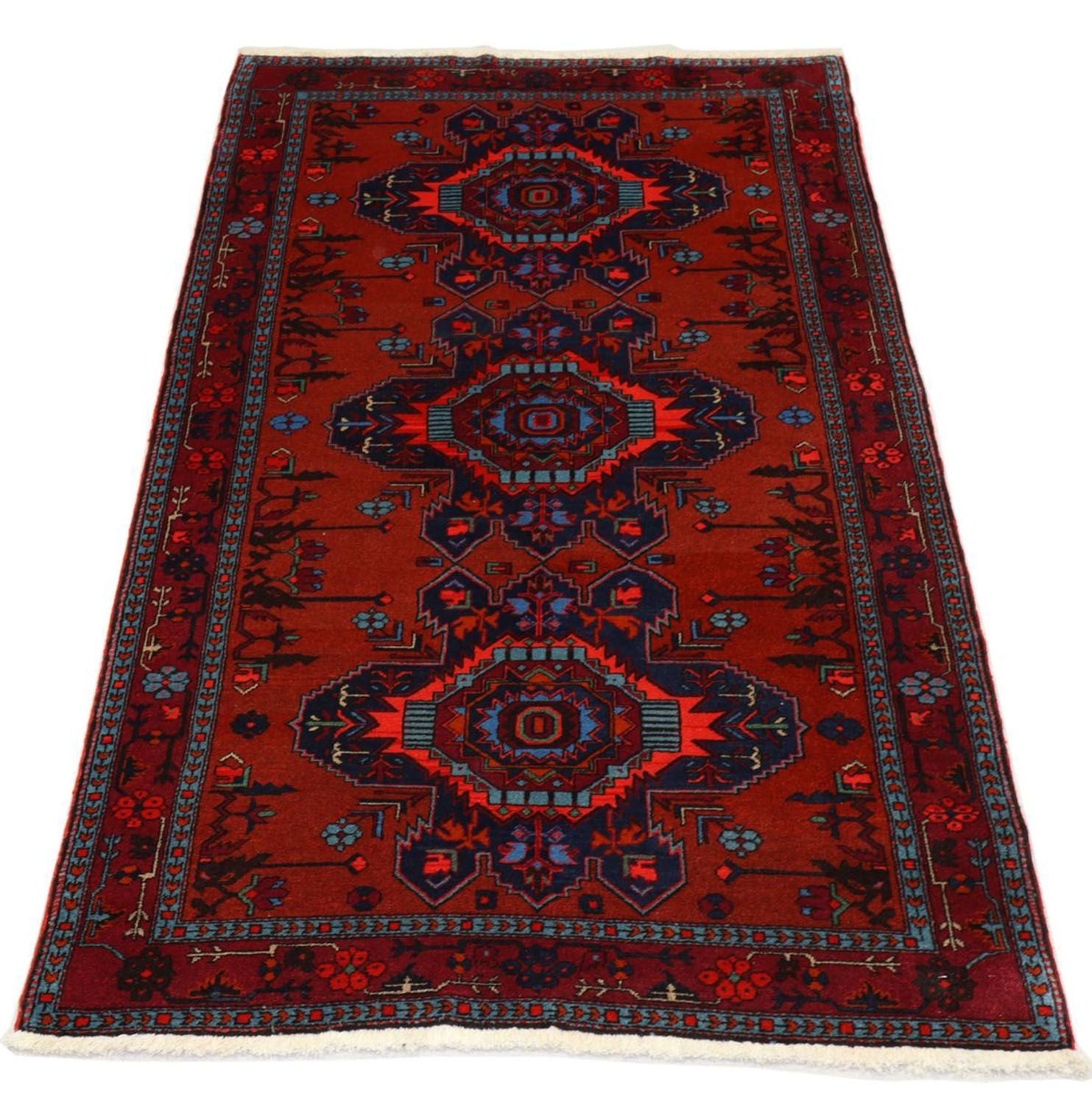 Orientalsk tæppe - 207 x 121 cm - mørkerød