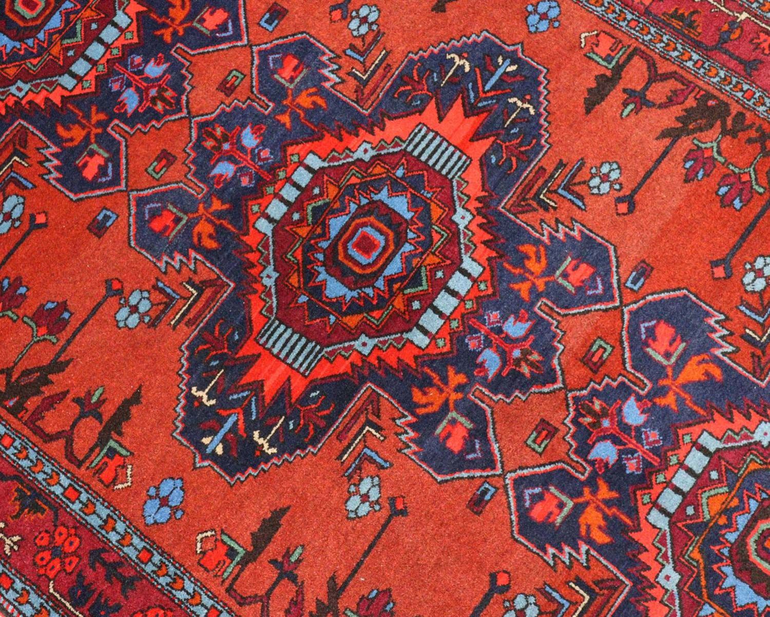 Orientalsk tæppe - 207 x 121 cm - mørkerød